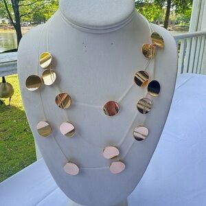 Elegant Gold and Silver Disc Necklace